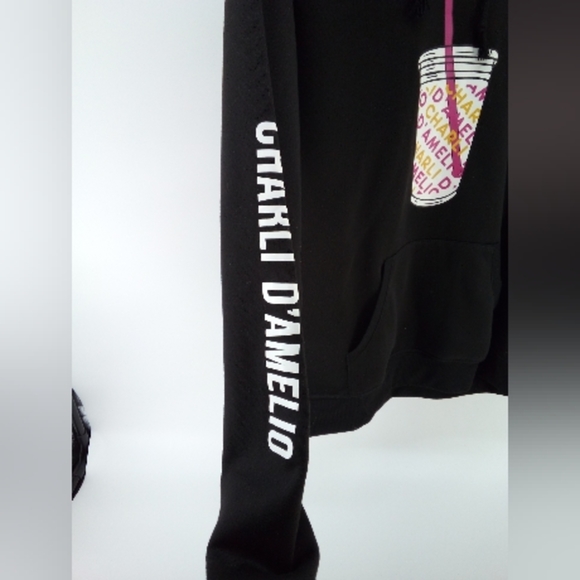Charlie D'Amelio Merchandise Coffee Kangaroo Pouch Hoodie M Black - Picture 14 of 14